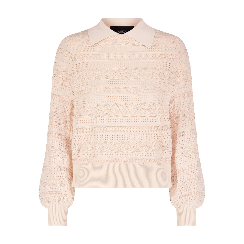 Aleeza Paris Oxford Knit Top In Blush